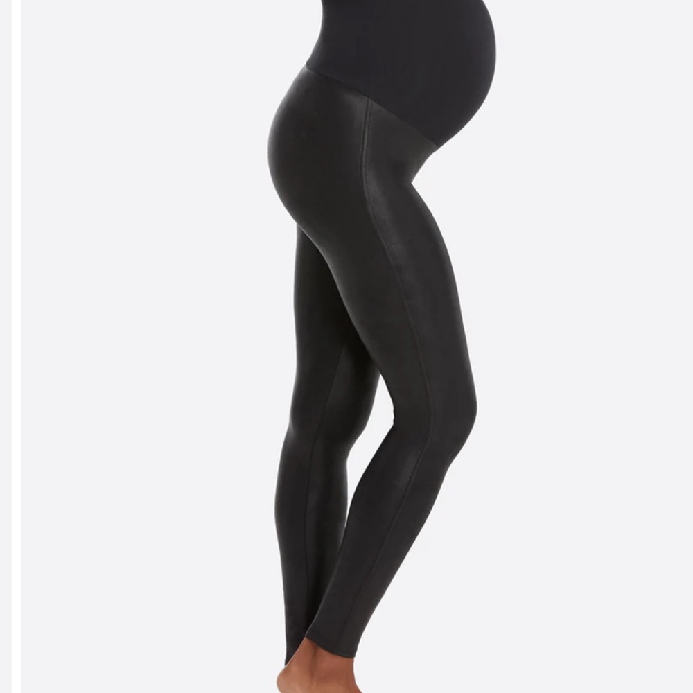 Spanx Maternity Faux Leather Leggings Size L